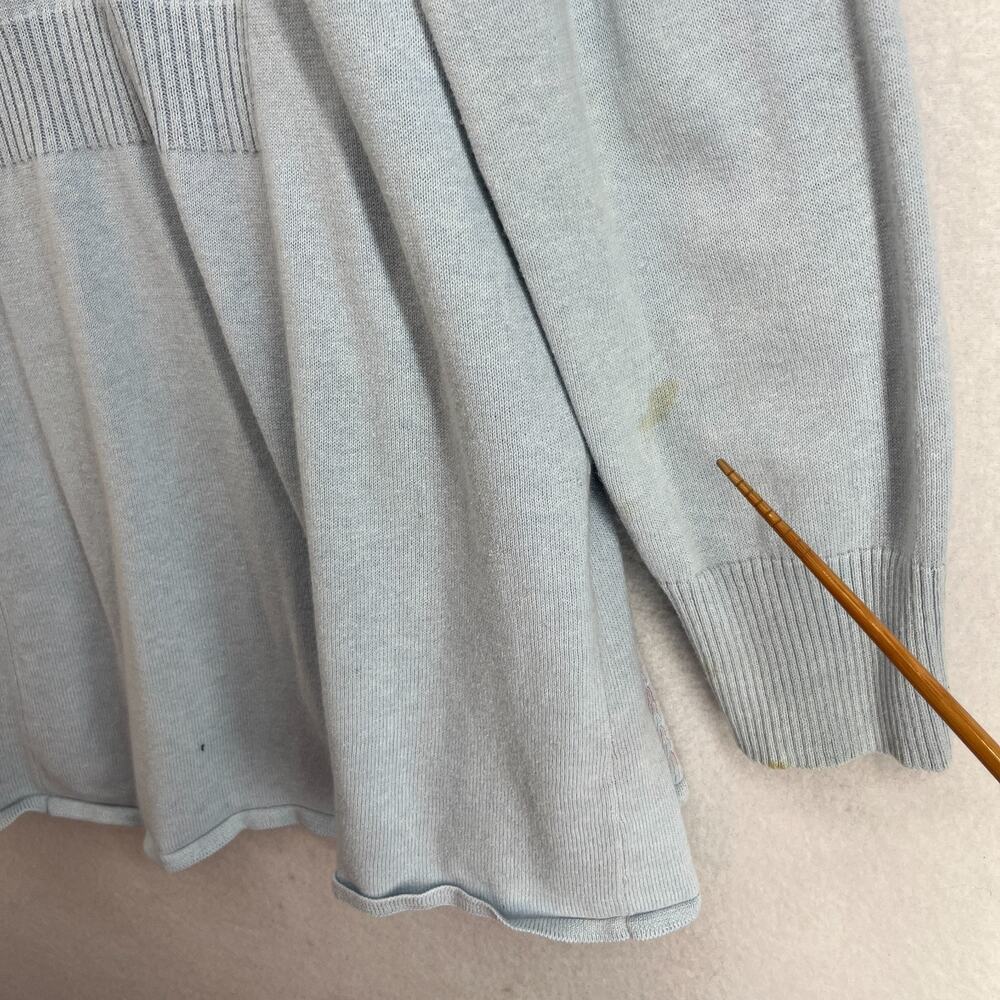 EILEEN FISHER Cardigan XL Cotton Cashmere Open Front Sweater Pockets Light Blue - Picture 8 of 13